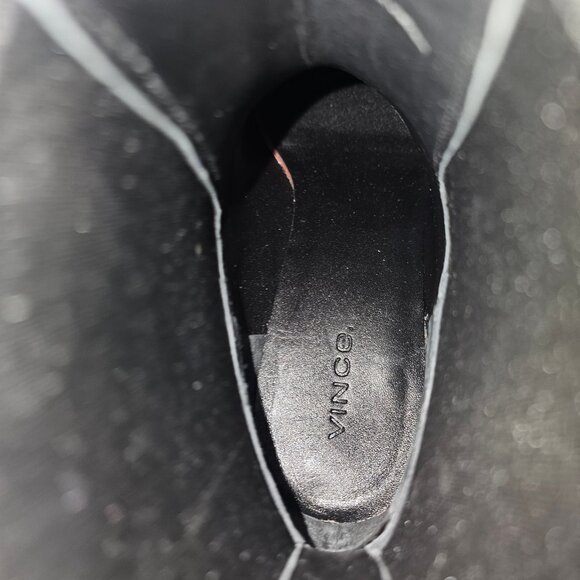 Vince Kimmy Chelsea Ankle Boot Womens 7 Black Suede Block Heel Designer Slip On - Picture 10 of 13